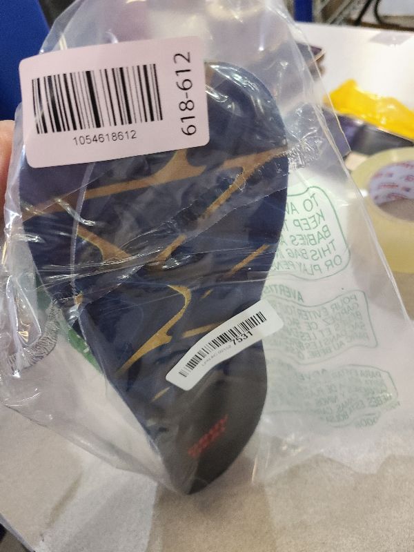 Photo 1 of (New) Work Orthotic Insoles - Anti Fatigue Medium Arch Support Shoe Insert Men Women - for Plantar Fasciitis Flat Feet Leg - Relieve Foot Pain - Work Boot Insoles Standing All Day (L, Blue Lines)