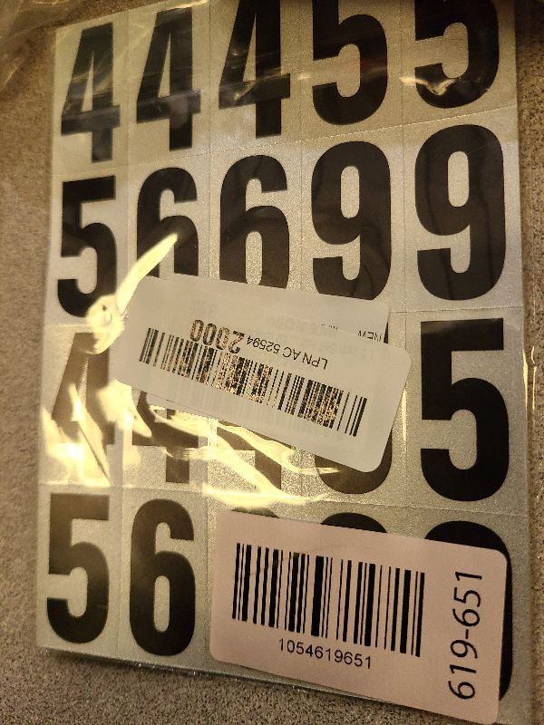 Photo 1 of 1.5 inch Self Adhesive Numbers for Mailbox, House Numbers, Reflective Mailbox Number, Trash Cans Number, for Outside, 60 PCS (Black/White)