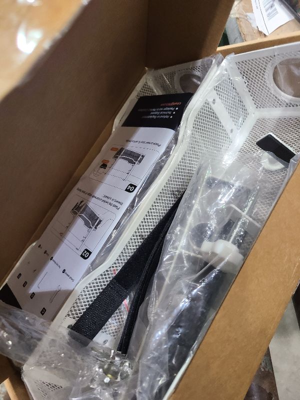 Photo 1 of 2 Pack Under Desk Cable Management Box White, Cinati 26.8" Wire Organizers No Drill, Cord Organization Tray with Clamp for Office, Home - No Damage to Desk
