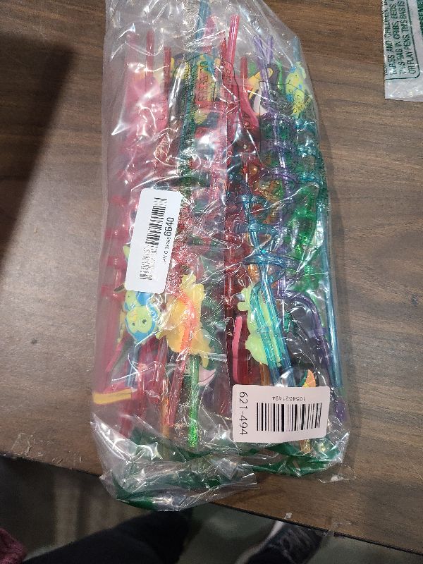 Photo 1 of 24 Magic Movie Tropical Bird Party Favors Toucan Drinking Straws Goodie Gifts for Kids Encanto Birthday Party Supplies with 2 PCS Cleaning Brushes