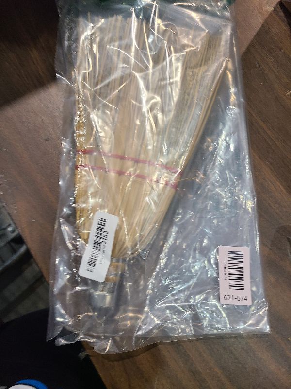 Photo 1 of 12 Inch Corn Handmade Broom Mini Whisk Made of Natural Corn Broom Straw with a Solid Metal Hang Design for Outdoor Car Porch Debris Dust Dirt Driveways Sidewalks Halloween