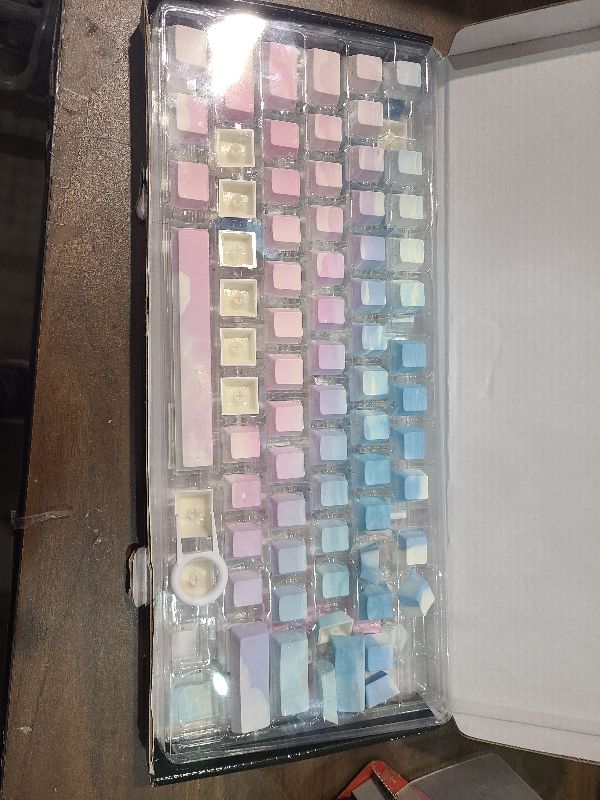 Photo 1 of ?PBT Keycaps - Double Shot Side Printed Gradient Pink Blue Keycap,135 Keys Shine Through Cute Keycaps, Cherry Profile Custom Keycap for Cherry MX Switches Mechanical Keyboards