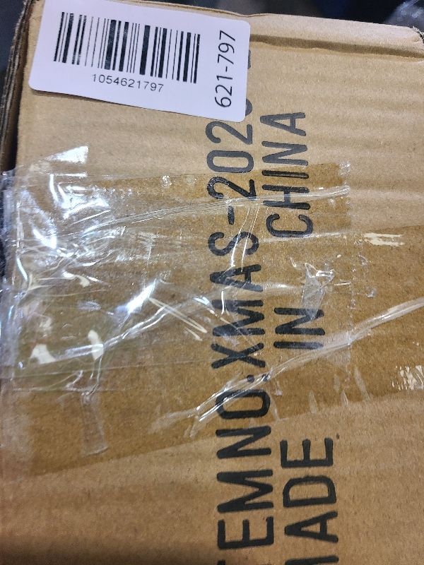 Photo 1 of 2ft Pre- Artificial Mini Christmas Tree,24 Inch Snowy Flocked Small Tabletop Christmas Tree with LED Light,White Xmas Pine Tree for Home Desk Indoor Decor, Perfect with Burlap Base