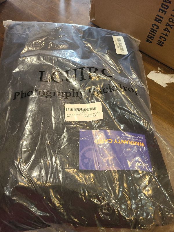 Photo 1 of 10X12ft Black Backdrop, LCUIRC Photo Backdrop Curtain Polyester Background for Portraits Pet Photoshoot and Birthday Party Halloween Decoration