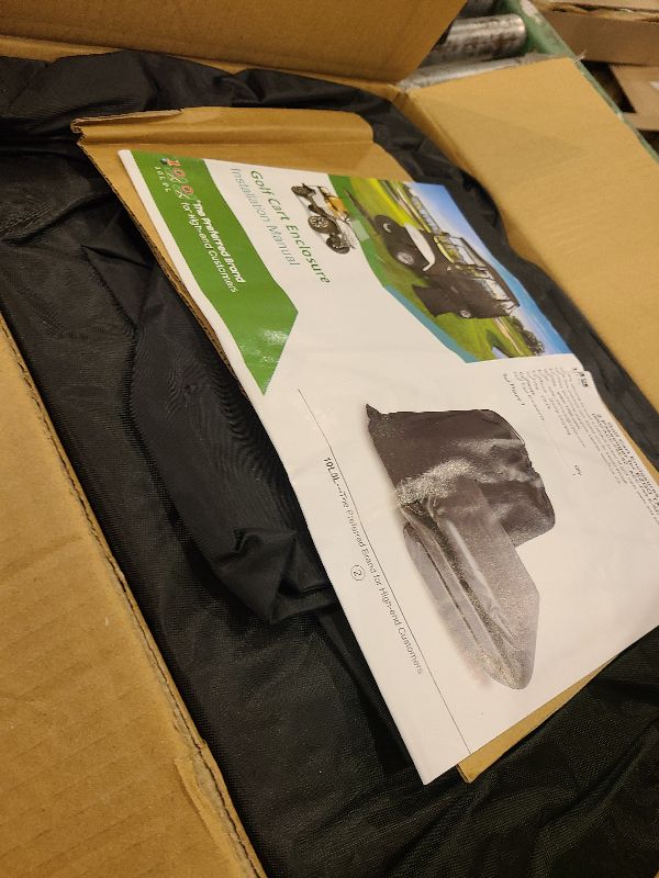 Photo 1 of 10L0L 2 Passenger Golf Cart Driving Enclosure for EZGO TXT and RXV Model, 4-Sided Clear Window 600D Rain Cover All Weather Windproof Waterproof