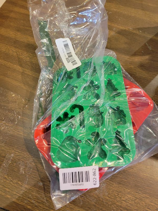 Photo 1 of 2 Pack Christmas Silicone Chocolate Molds, 3D Christmas Tree Snowflake Snowman Cane Molds, Xmas Non-stick Baking Mold for DIY Xmas Chocolate Candy Soap Biscuit Jelly Cake Ice Cube