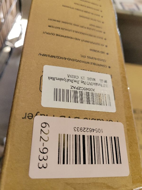 Photo 1 of 11.5" Portable DVD Player with 9.5" Swivel Screen, 5-Hours Rechargeable Battery,Car DVD Player for Kids,Support CD/DVD/SD Card/USB,Regions Free,Dual Speakers,Black