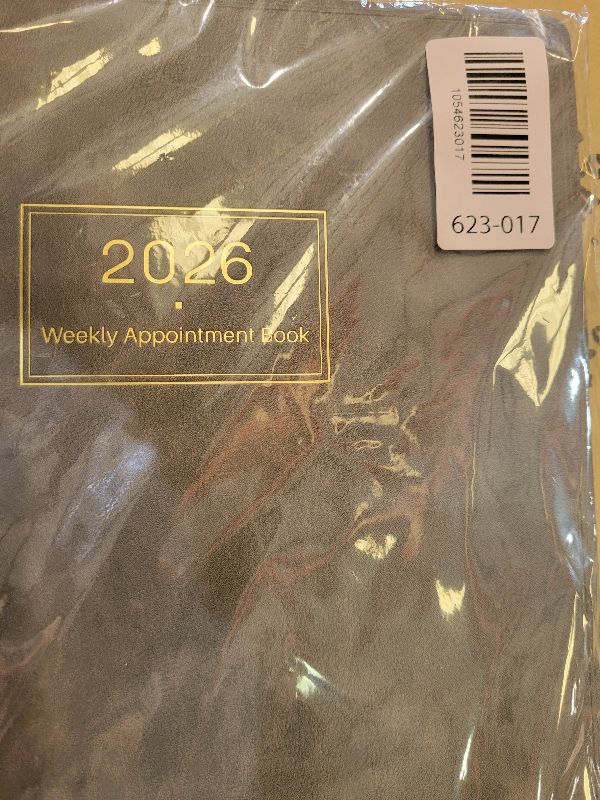 Photo 1 of 2026 Appointment Book & Planner - 2026 Daily Hourly Planner, JAN 2026 - DEC 2026, 9" x 11", 2026 Planners, 2026 Weekly Appointment Book with 15-Minute Interval, To Do List, Colorful Tabs, Leather Cover - Grey