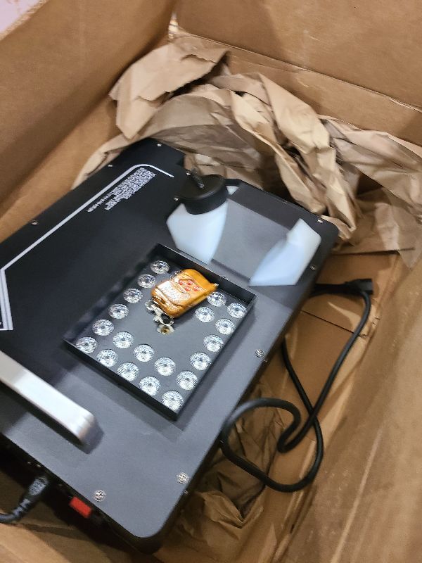 Photo 1 of 1500W Fog Machine with Lights 24 RGB LED Stage Smoke Machine Vertical Halloween Smoke Machine DMX/Wireless/Manual Control 2.5 Liters with 20000 CFM for Wedding Christmas Party Outdoor Indoor