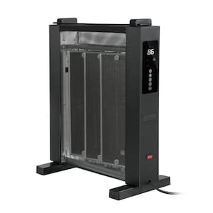 Photo 1 of 1500-Watt 24.8 in. Electric Compact Convection Black Infrared Space Heater with Adjustable Thermostat