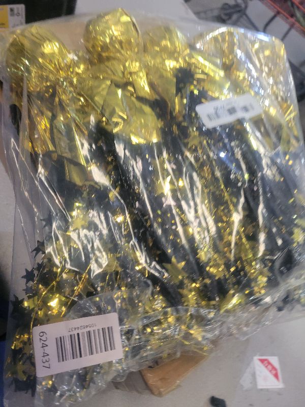 Photo 1 of 12 Pack Metallic Foil Spray Centerpiece Star Table Decoration Burst Table Centerpieces for Birthday Weddings Anniversaries Christmas New Year Holiday Party Supplies Decor (Black Gold)