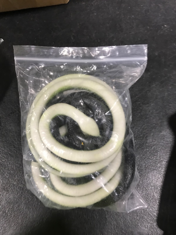 Photo 1 of Vynorix Fake Snake Soft Rubber Snake Toy, 4 Pieces Realistic Plastic Snakes for Garden to Keep Birds Away, Novelty Toys for Playing Jokes Prank Stuff Props for Halloween April Fools Party Favor