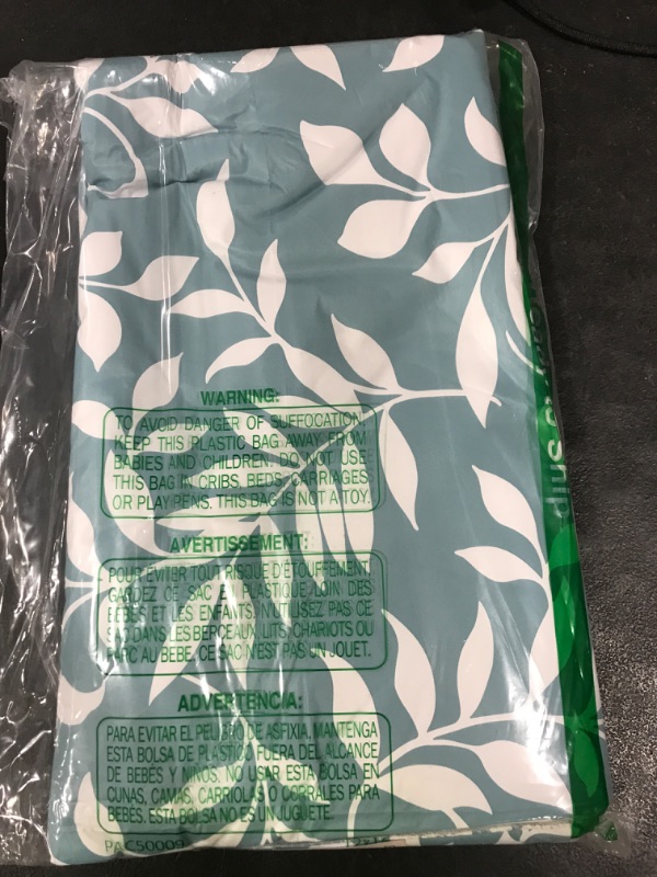 Photo 1 of misaya Rectangle Waterproof Vinyl Table Cloth, Wipeable Tablecloth with Flannel Backing, Plastic Table Cover for Dinner, Picnic, Indoor and Outdoor (Blue Leaves, 60" x 120")
