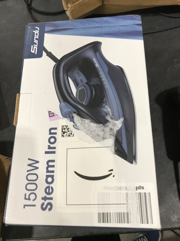 Photo 1 of Sundu Steam Iron for Clothes with Rapid Heating Ceramic Coated Soleplate, 1500W with Precise Thermostat Dial, Self-Cleaning, Auto-Off, 15.21oz Water Tank for Home Clothes Ironing Use, Blue