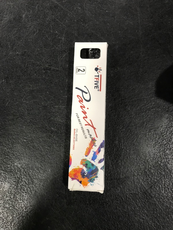 Photo 1 of TFIVE Black Permanent Paint Marker Pens - 2 Count Oil Based Marker Pen, Medium Tip, Waterproof & Quick Dry, for Office, Art projects, Rock Painting, Ceramic, Glass, Wood, Plastic, Metal, Canvas