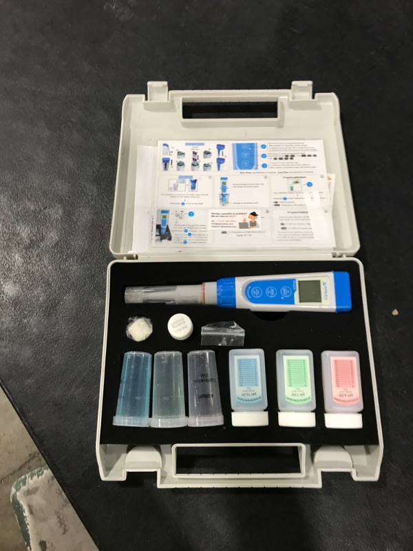 Photo 1 of Apera Instruments Premium-Series PH60S Food pH Pocket Tester Kit, Swiss Spear pH Electrode, ±0.01 pH Accuracy, -2.00-16.00 pH Range (AI313)