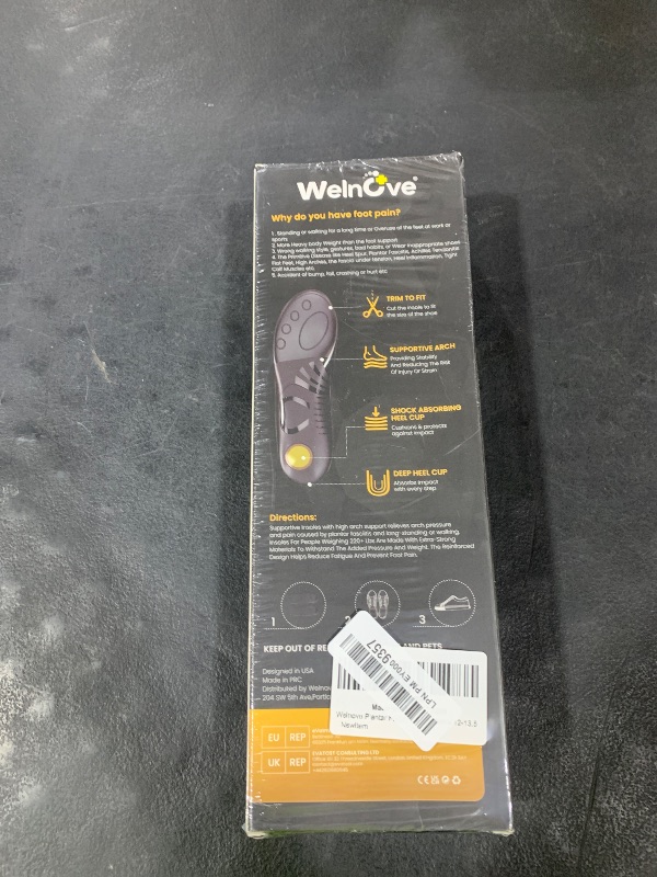 Photo 1 of Welnove Plantar Fasciitis Shoe Insoles - High Arch Support Shoe Insert for Men & Women - Orthotics Inserts for Men & Women - Heel Spur Relief Products - M