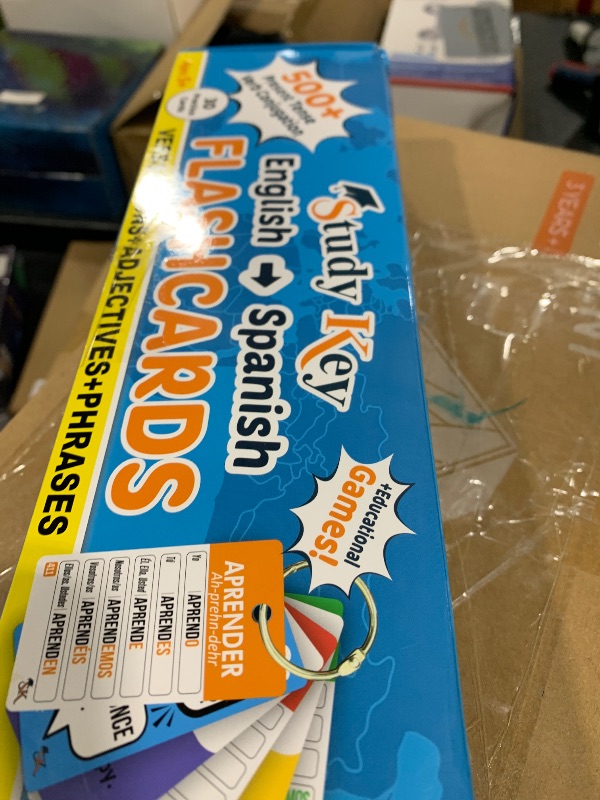 Photo 1 of 500+ Spanish Vocabulary Flash Cards for Adults & Kids Ages 15+ - Verb Conjugation, Nouns, Adjectives & Phrases to Learn Spanish for Adult Beginners Flashcards