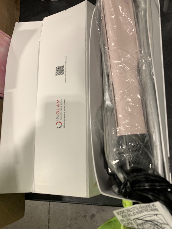 Photo 1 of IG INGLAM Air Straight, Style from Wet Hair, 200M Ionic Hair Dryer Straightener for Medium Long Length(14”-30”), Straightener and Dryer 2 in 1, Fast Drying and Straightening in One Step, Pink