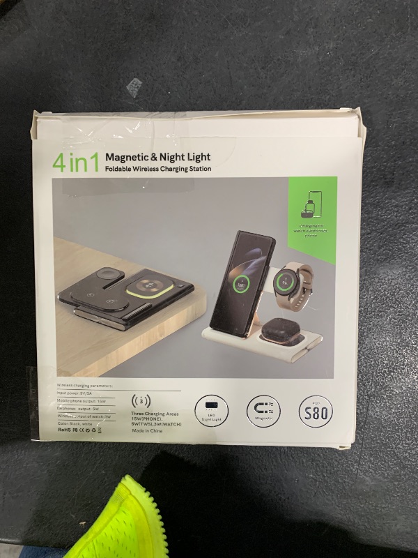Photo 1 of 3 in 1 Wireless Charger for Samsung Charging Station Android Phone Multiple Devices LED Light Folding Dock Charger Stand for Samsung Galaxy S25 S24 Ultra S23 S22 Z Flod 7/6 Watch 8/7/6 Earbuds