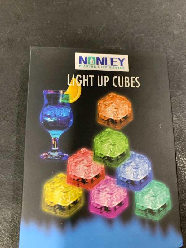Photo 1 of Led Ice Cubes - 24 Pack Multi Color Glow in the Dark, Reusable Flashing Ice Cubes for Club Bar Party Wedding Decor, IP67 Waterproof