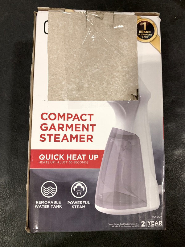 Photo 1 of BLACK+DECKER Compact Handheld Steamer, HGS012P, 25-Second Heat Up, 1000 Watts, Removes Wrinkles from Fabrics, Clothing and Upholstery