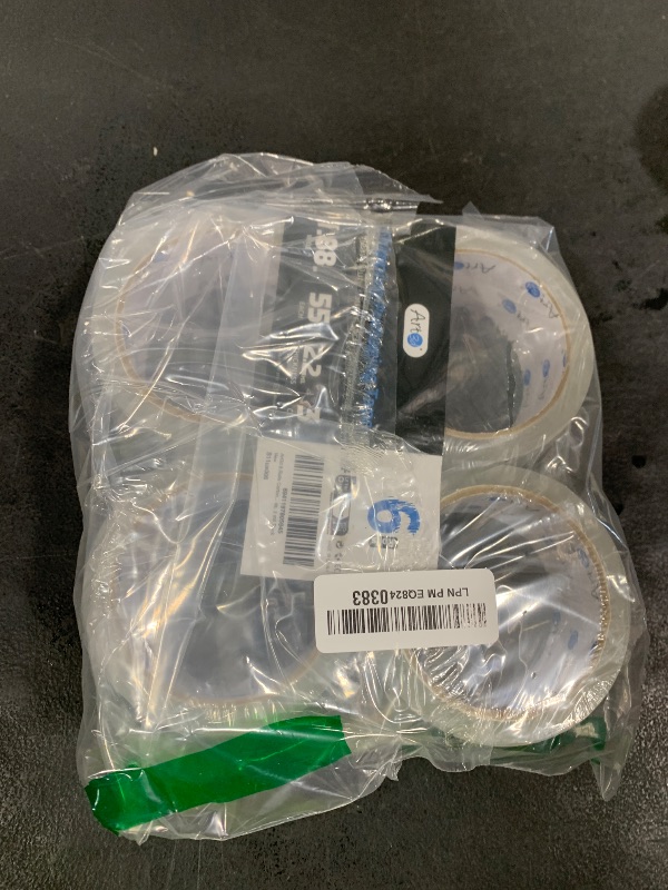 Photo 1 of Art3d 6 Rolls Carton Sealing Tape Heavy Duty, Clear Packing Tape, 1.88" x 55 yds, 2 mil Thick