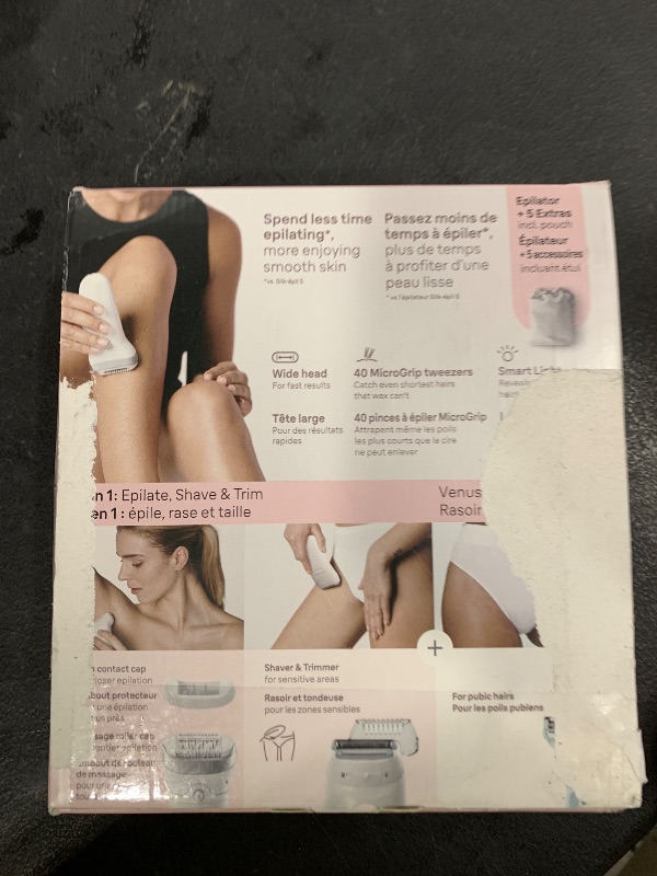 Photo 1 of Braun Silk-épil 7 Epilator, Wet and Dry, Wide Head, Includes Venus Intimate Razor, Shaver Head and Trimmer Comb, SE7-141