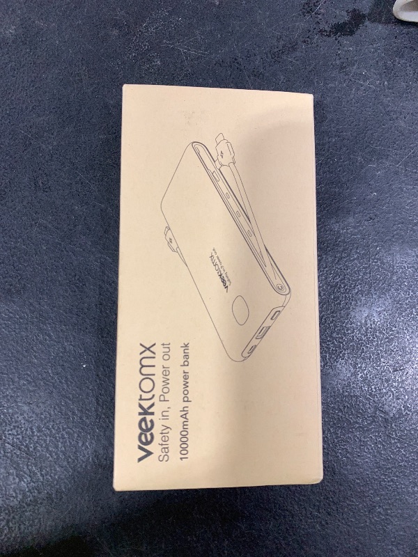 Photo 1 of VEEKTOMX Portable Charger with Built in Cables 10000mAh, Power Bank for iPhone with Wall Plug, Travel Essential Fast Charging USB C Slim External Battery Pack for iPhone16/15/14, Samsung, iPad, etc