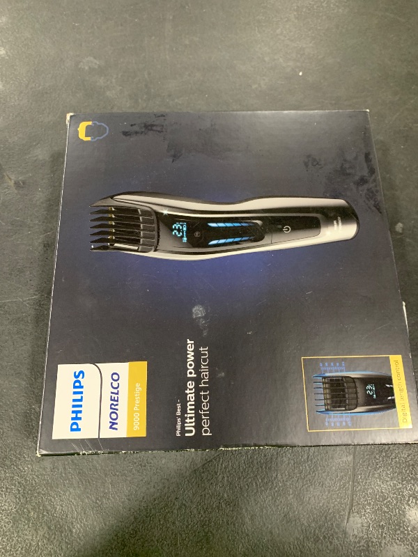 Photo 1 of Philips Norelco Hair Clipper 9000 Series, Hair Trimmer, Auto Turbo, Dual Cut Technology, Motorized Combs, 400 Length Settings, 120 Min. Runtime, Zero Maintenance, Model HC9450/40