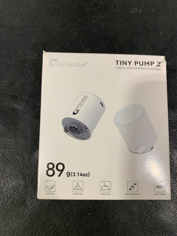 Photo 1 of FLEXTAILGEAR Tiny Pump X Portable Air Pump+ Camping Light Ultra-Mini Air Pump with 1300mAh Battery USB Rechargeable for Sleeping Pads Pool Floats Air Bed Air Mattress Swimming Ring