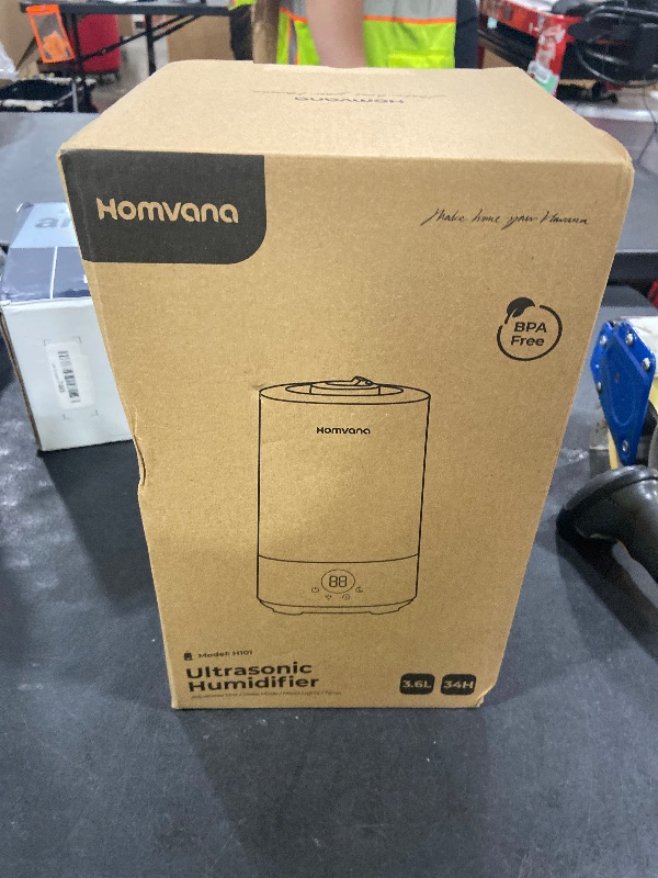 Photo 1 of Homvana Humidifiers for Bedroom Home, 3.6 L Cool Mist Top-Fill 34H Super Long Time, Quiet 23dB, Baby Humidifier, Oil Diffuser for Large Room, Plants, Nursery, Office BPA FREE, 7 Color Light Ultrasonic