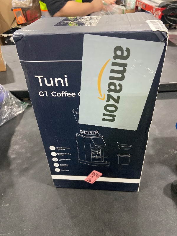 Photo 1 of Tuni G1 Conical Burr Coffee Grinder, 48 Grind Settings Anti-static Burr Mill, Precision Electronic Timer and LED Touchscreen for Espresso/Drip/Cold Brew/French Press, Stainless Steel, Ivory
