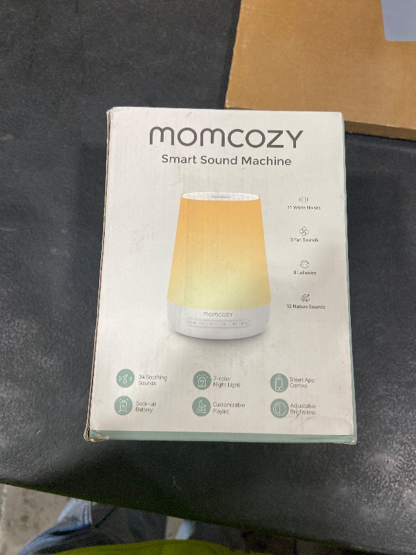 Photo 1 of Baby Sound Machine, Momcozy White Noise Machine for Baby Sleeping with Night Light, Toddler Sleep Trainer with 34 Soothing Sounds, Timer, App Remote Control, Personal Sleep Routine (Blue)