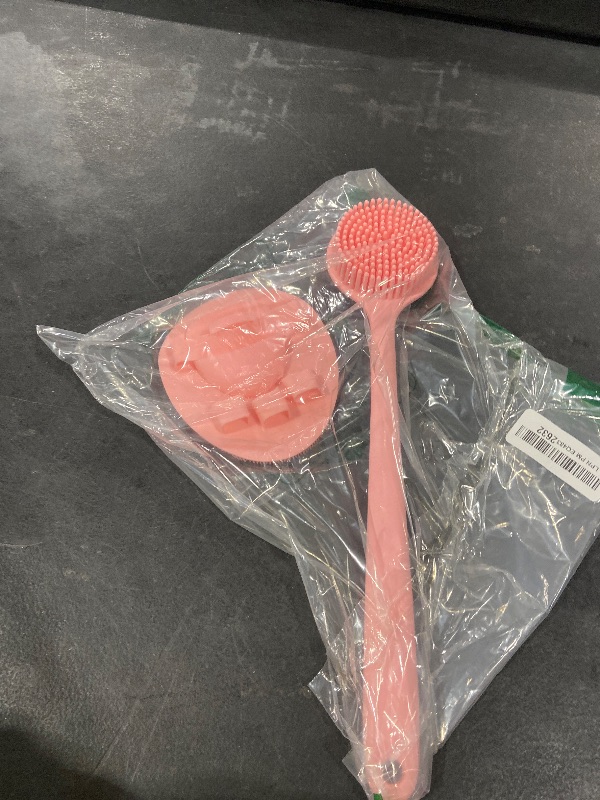 Photo 1 of Manmihealth Silicone Back Scrubber (Thick Bristles) & Bath Glove & Face Brush Set(3PCS), Super-Exfoliating & Lathering Body Scrubber, Shower Brush, Face Scrubber Combination, with a Free Hook.(Pink)