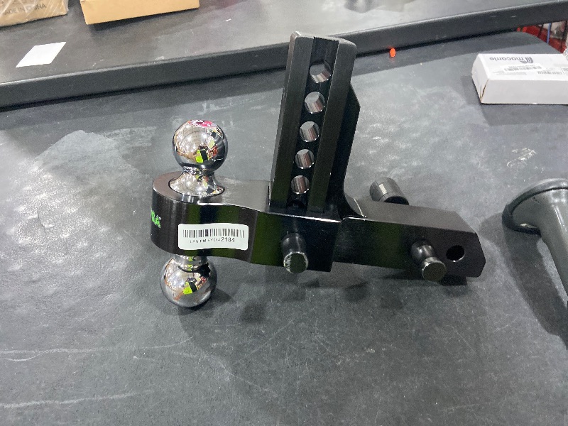 Photo 1 of Rhino USA Adjustable Trailer Hitch (Fits 2-Inch Receiver) - Heavy Duty Aluminum Tow Hitches with 6-Inch Drop/Rise for Truck (12,500 LBS GTW) - Weatherproof Double Anti-Theft Locking Hitch Pins (Black)