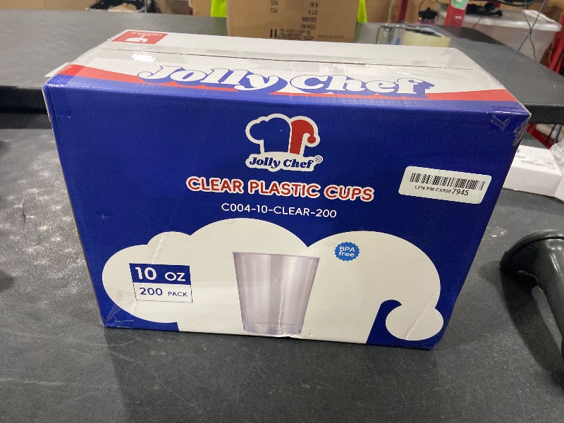 Photo 1 of JOLLY CHEF 10 oz Clear Disposable Plastic Cups 200 Pack, Clear Plastic Cups Tumblers, Heavy duty Party Glasses, Disposable Cups for Wedding, Thanksgiving, Christmas Party