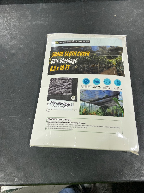 Photo 1 of [WindscreenSupplyCo] 55% 6.5 x 10 FT Shade Cloth Sun Shade Net with Grommets Sunblock Mesh Tarp for Garden Plants Cover Greenhouse and Patio