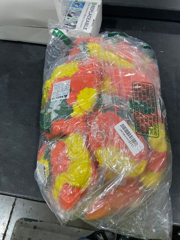 Photo 1 of 11 Pcs Marigold Garland for Decoration,5 Feet Flower String for Indian American Wedding Party Mantel Decoration,Diwali and Bush Floral Party