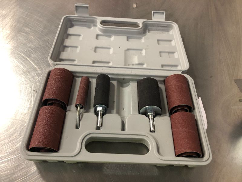 Photo 1 of POWERTEC 71634 Drill Press Sanding Drum Kit w/ ¼ and 1/8 inch Shanks, Spindle Sander Sleeves, Tool Carrying Case