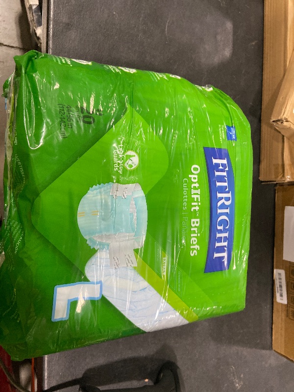 Photo 1 of FitRight Adult Diapers, Extra+ Heavy Absorbency, L (Waist Size 44in-56in), 20 Count, OptiFit Incontinence Briefs for Men and Women, Disposable, Moisture-Wicking, Leak Protection,