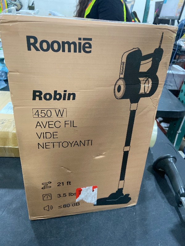 Photo 1 of Roomie Tec Corded Stick Vacuum Cleaner - 450W, Lightweight 2 in 1 Handheld with Powerful Suction, Bagless HEPA Filter, Large Dust Capacity, 20ft Cable - Ideal for Floors, Dorm Room, & Home Cleaning