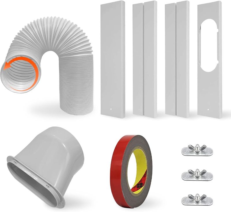 Photo 1 of Portable Air Conditioner Window Vent Kit with 59" Hose Adjustable AC Window Vent Kit for 5.9” AC Unit AC Window Seal Ki