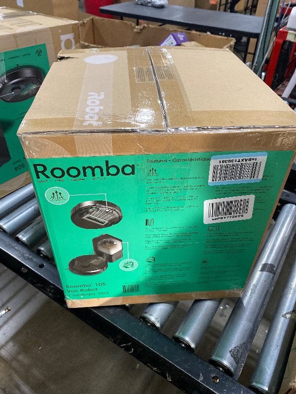 Photo 1 of iRobot Roomba 105 Vac Robot Vacuum with AutoEmpty Dock - Self-Empties for 75 Days, Easy to use, Intense Power-Lifting Suction, LiDAR Navigation, Multi-Surface Cleaning, Cleans in Neat Rows