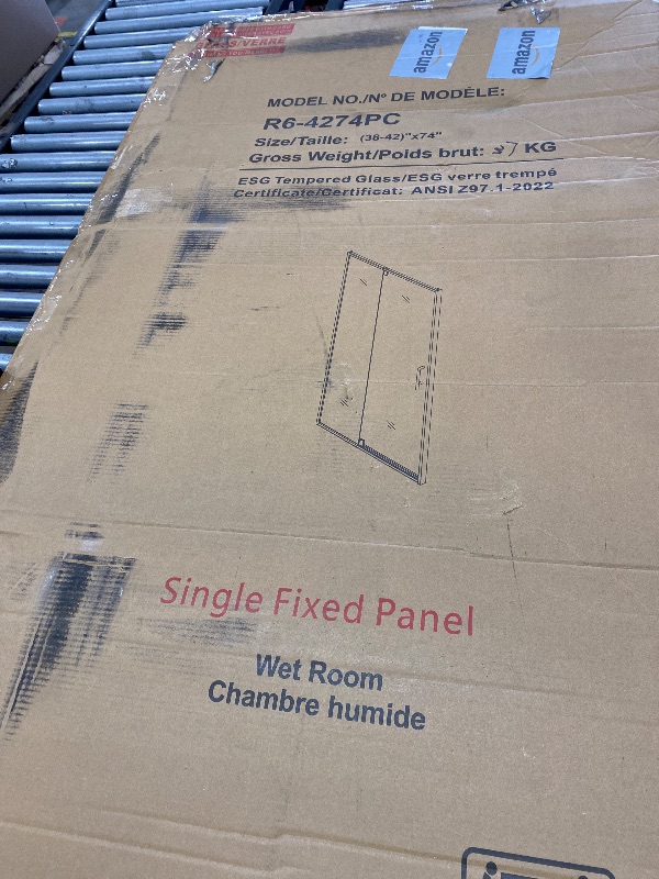Photo 1 of Single Fixed Panel tempered glass shower doors-unknown brand/size/model 
