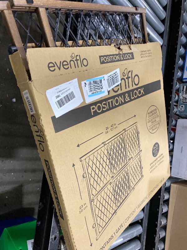 Photo 1 of Evenflo Position & Lock Baby Gate, Pressure-Mounted, Farmhouse Collection