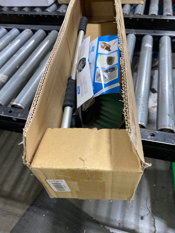 Photo 1 of Camco RV Flow-Through Wash Brush - Features an Adjustable Handle, a Standard Garden Hose Connection, and an On/Off Button to Control Water Flow (43633)