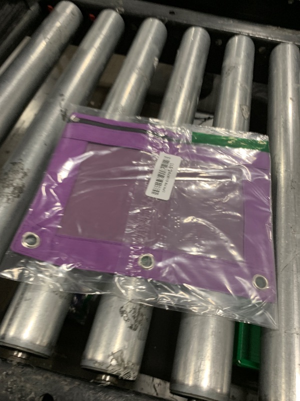 Photo 1 of Forvencer 3 Ring Binder Pencil Pouch - Clear Window Pencil Case with Smooth Zipper, Big Capacity Pencil Bag with 3 Reinforced Grommets, Purple