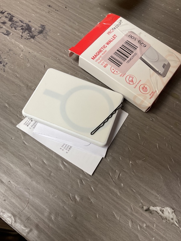 Photo 1 of PROfezzion Magnetic Wallet with Double Magnets, Plastic Mag Safe Card Holder Slim Magnetic Phone Wallet Compatible with iPhone 17 16 15 14 13 12 Series & Mag Safe Case, Fit 2 Cards, Anti-Drop, White