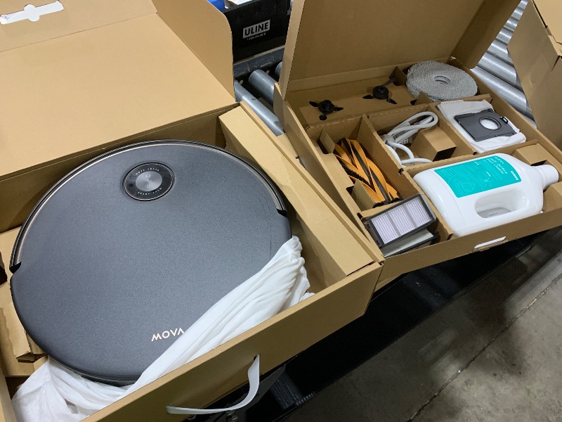 Photo 1 of Mova V50 Ultra Complete Robot Vacuum and Mop Self-Cleaning, 24,000 Pa Suction, Liftable Navigation with Obstacle Overcoming and Warm Water Mopping with DuoSolution System Designed for Pets, Black